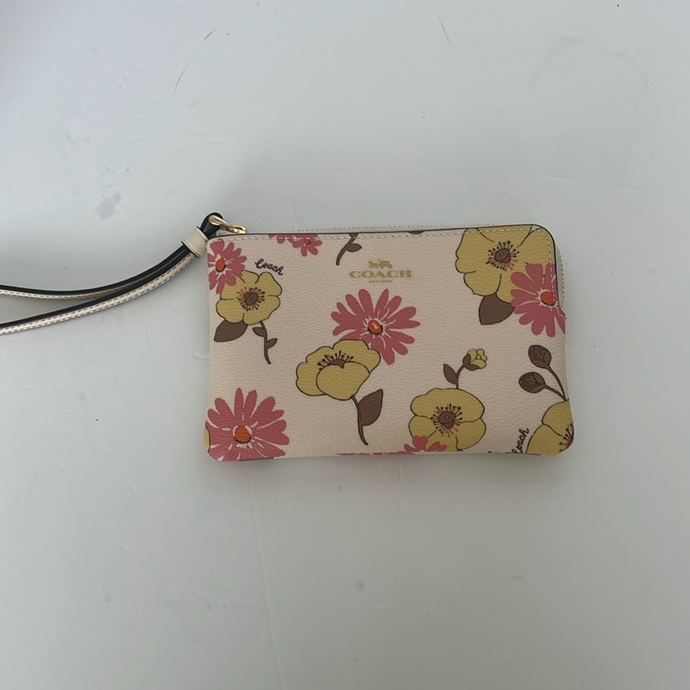 Coach floral wristlet